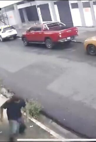 Drunk Man Falls In The Road And Gets Run Over By Blind Pickup Driver