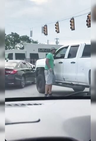 Man Pulls Gun On Pickup Driver So Pickup Driver Pulls His Own Gun Out