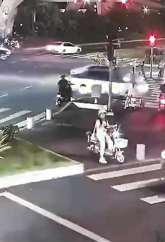 Brutal - Out Of Control Car Slams Into Pedestrians And Scooter Riders