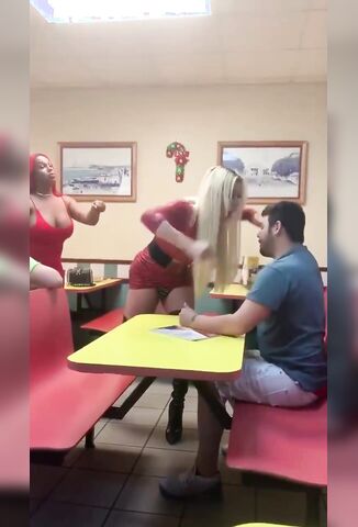 Two Guys Fuck Around And Find Out Against Two Manly Girls