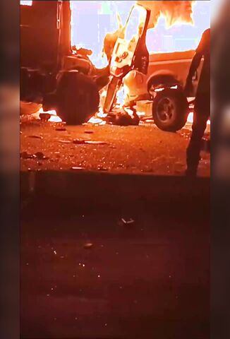 Man Trapped And Burning Alive From Horrific Car Wreck