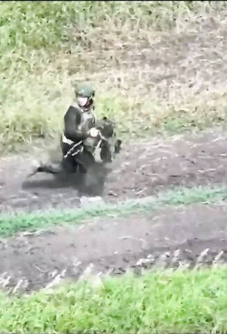 Female Ukrainian Soldier Tries To Escape incoming Drone