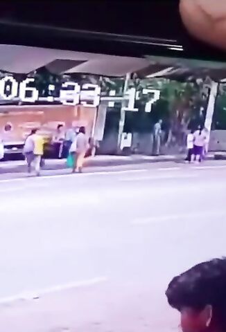 Pedestrians Waiting To Catch The Bus Catch A Car Instead