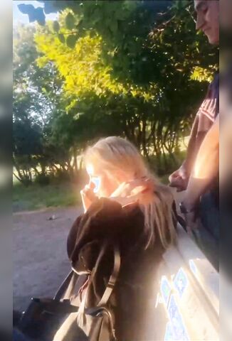 Bullies Piss Over Blonde Girl Sitting On The Bench Calling Home