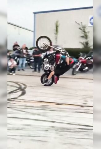 Stunt Rider Attempting To Circle Meets Another Trying To Straight-line