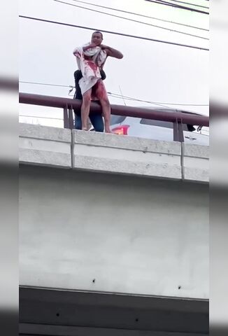 Naked Man Bleeding Swan Dives To His Death From Overpass