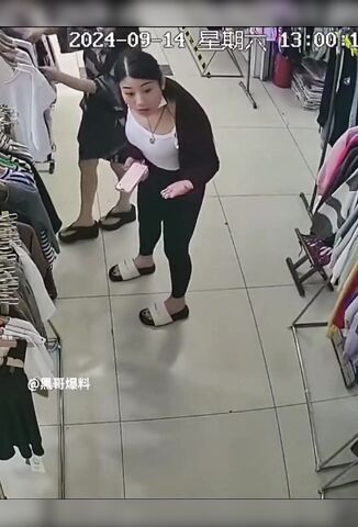 Perv Shoots A Quick Load Onto The Back Of Shop Assistant And Gets Busted