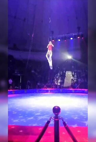 Girl Loses Her Grip In High Wire Circus Act