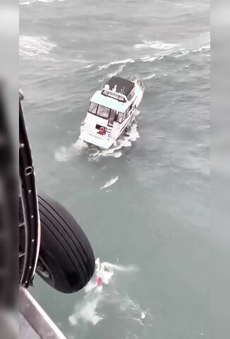 Massive Wave Wipes Out Boat During Rescue Attempt