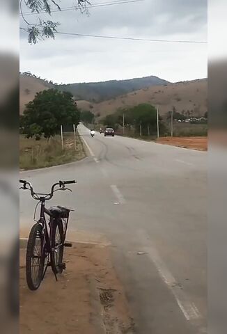 Biker Explodes On Impact - Car Pulls Across Speeding Biker