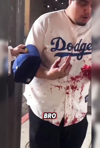 The Irony Shouting Call 911 While You Film On Your Phone - Dodgers Fan Firework Explosion 2nd Angle