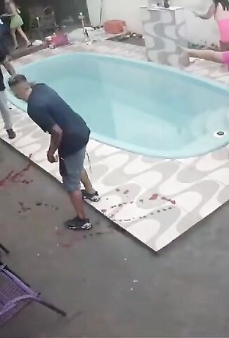 Reveller Gets Shot And Bleeds Heavily At Pool Party Found Sitting Against A Wall Dead