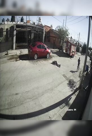 Old Man Walking Down The Road Gets Bricked By A Local Nutter