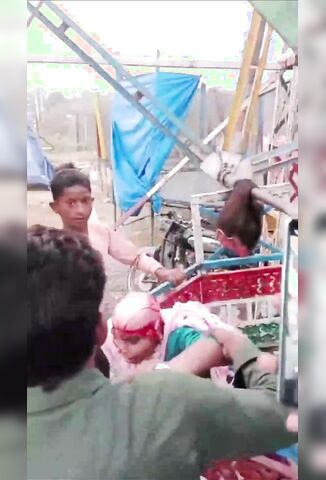 Shocking Video From India  - Young Girl Scalped On Swing Ride