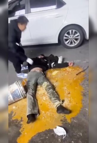 Adolescent China Goons Drag Teen From A Car Beat Him Unconscious With Cleaning Products