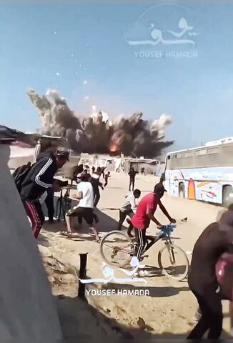 Israeli Strike On Al-Mawasi Refugee Camp Reported Today Children Seen In Video