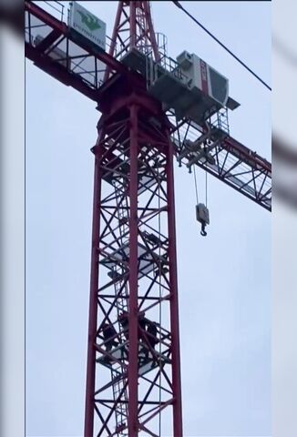 Suicidal Man Ends It All From Construction Crane As Rescuers Attempt To Stop Him