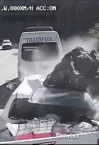 When Your Times Up It's Up - Huge Boulder Kills 2 Men Parked In A Pickup Truck