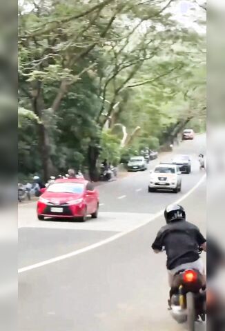 Crazy Biker Out Of Control Tail Whips Spectator Into The Ground