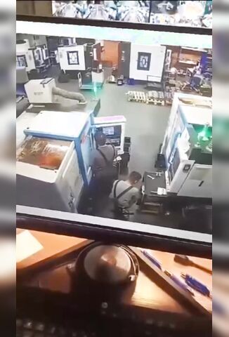 Worker Gets Headshotted By His Own Machine