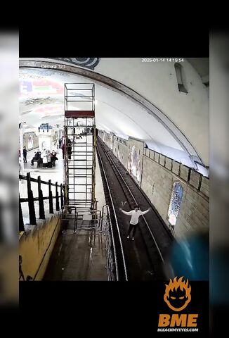 Russian Tries To Hug An Oncoming Train