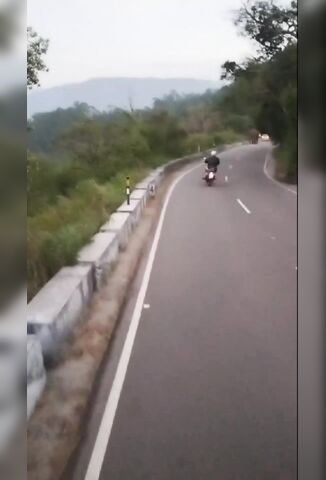 Biker Doesn't Give Two Fucks About Elephants In The Road