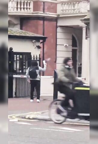 Man Burns The Quran Outside Turkish Embassy In London - Knife Wielding Muslim Appears