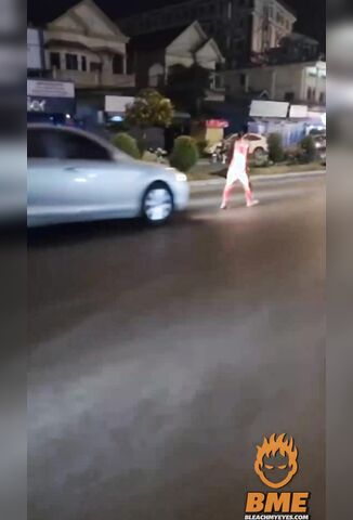 Woman Getting Her Stride On Thinks She's A Car