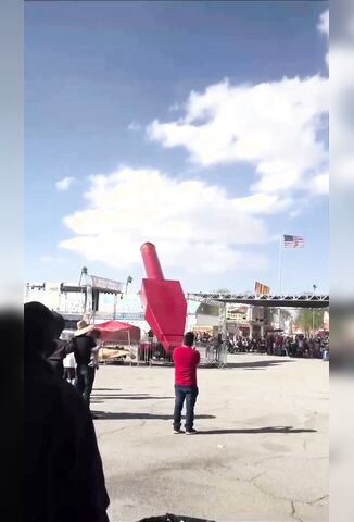 Stunt Man Performs The Human Canon Ball