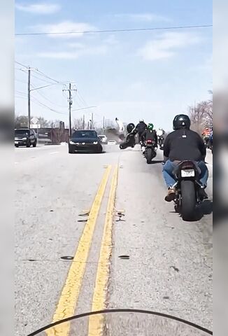 Biker Rideout Ends With A Head On Bang