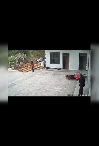 Biker Launched Through Someone's Front Door