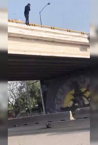Young Guy Chooses A Vehicular Bridge To Make The Final Decision