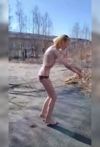 Skinny Naked Drug Addict Has Her Baby Taken From Her