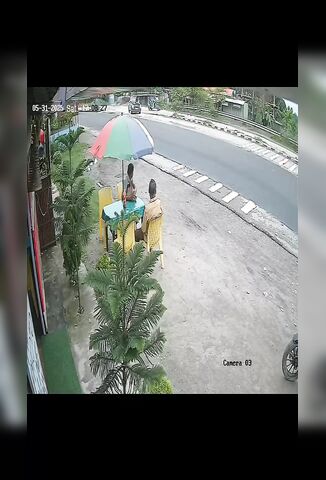 Bad Luck Knocked off Then Run Over By A Passing Truck