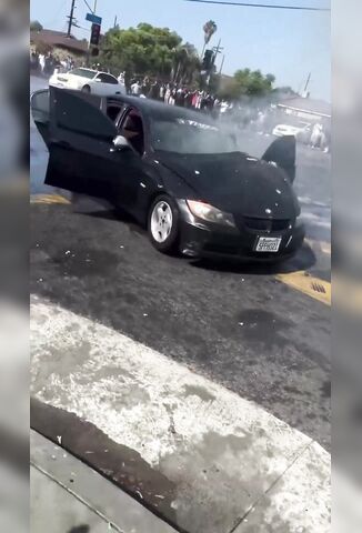 Guy Loses His Fingers Picking Up A Firework Off His Hood
