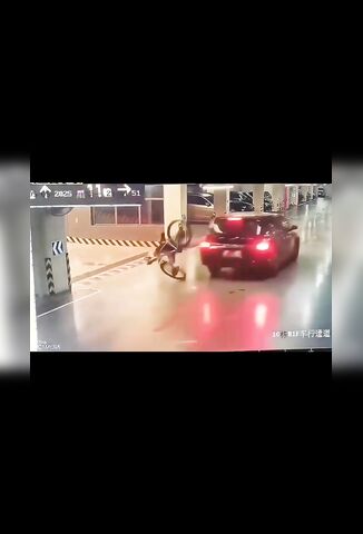 Cyclist Having Fun With The Car Park Ramps