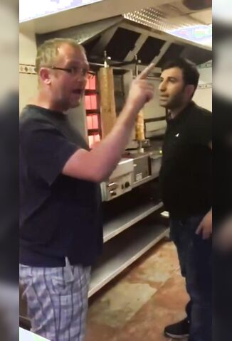 Drunken Brit Fights Kebab Shop Staff