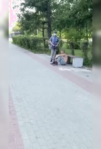 Homeless Man Soccer Kicked And Shot With A Flare To The Face