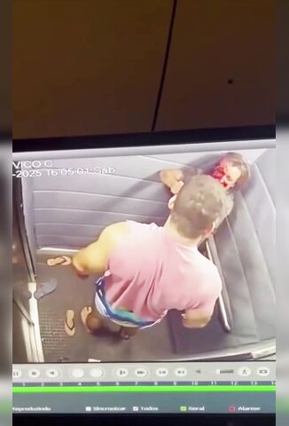Roid Raging Asshole Beats the Hell Out Of His Girl In The Elevator
