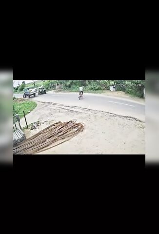 Cyclist Makes A U Turn At The Worst Possible Moment