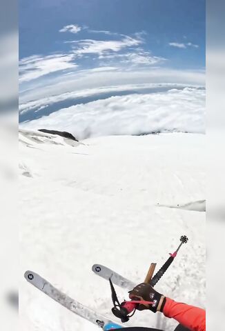 Skier Finds A Crevice On The Way Down The Mountain
