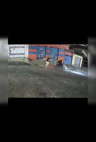 Robber On A Bike Becomes Target Practice For The Victim