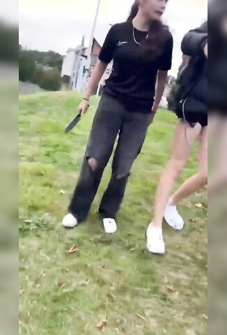 Immigrant Films Young Girls With An Axe And A Knife In UK Crisis