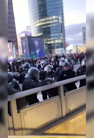 German Police Enjoy Beating On A Free Palestine Protester Even Punching Another Cop