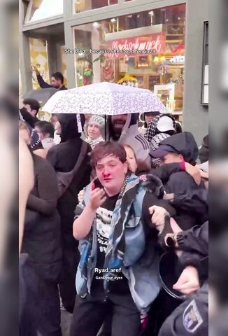 Free Palestine Protester Gets A Free Nose Job From Berlin Police During Scuffle