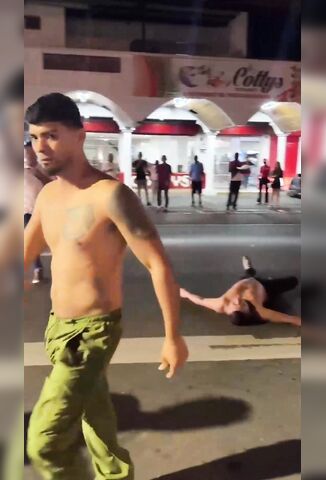 Shirtless Amigo gets Knocked Out Cold On The Street