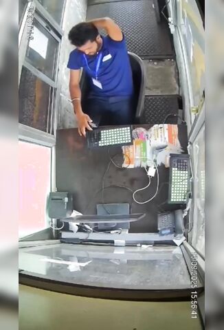 Toll Booth Worker Feels The Force of A Blown Truck Tyre