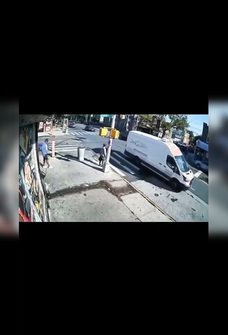15 Year Old Slams Into Man Waiting To Cross The Road - Utility Pole Saved His Life