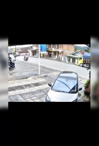 Truck Bats Man Down The Street For A Home Run