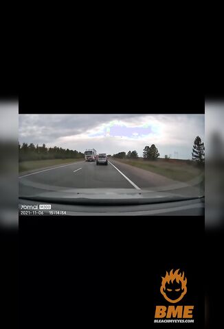 Sleeping Driver Meets An Oncoming Truck